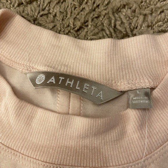 NWT Athleta Womens Cloud light Rib Trim Tank Top Knitted Crew Neck Cream Size L - Picture 5 of 7